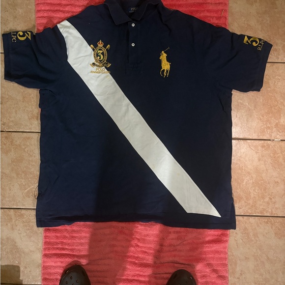 Ralph Lauren Navy and White Polo with Gold Embroidery - Picture 1 of 7